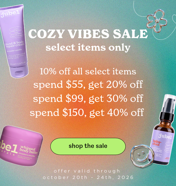 cozy vibes sale: 10% off select items spend $55 get 20% off select items spend $99 get 30% off select items spend $150 get 40% off select items discount automatically applied at checkout. offer valid through 10/20/26 - 10/24/26  cannot be combined or stacked with other discounts or applied to orders after sale ends. no code necessary. discount automatically applied at checkout.  subscription purchase: discount is limited to the first recurring payment.